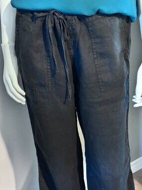 J.Crew Black Linen Drawstring Pants